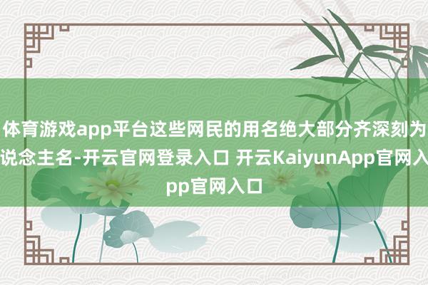 体育游戏app平台这些网民的用名绝大部分齐深刻为东说念主名-开云官网登录入口 开云KaiyunApp官网入口