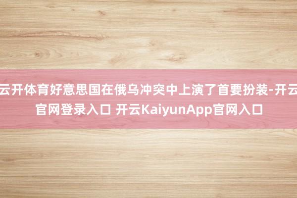 云开体育好意思国在俄乌冲突中上演了首要扮装-开云官网登录入口 开云KaiyunApp官网入口