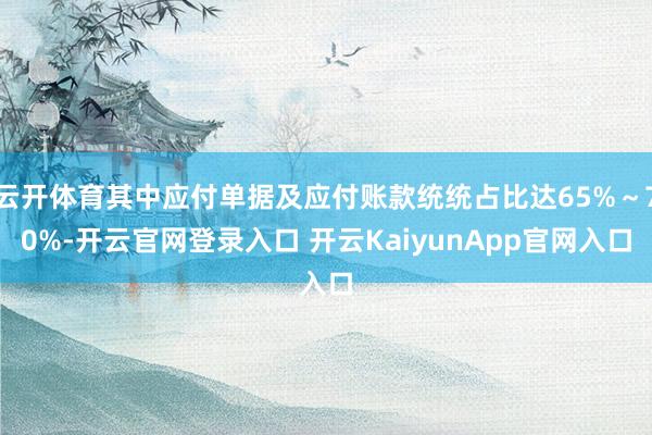 云开体育其中应付单据及应付账款统统占比达65%~70%-开云官网登录入口 开云KaiyunApp官网入口